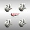 Service Caster 3 Inch 316SS Gray Polyurethane Wheel Swivel Bolt Hole Caster Set with Brake SCC SCC-SS316BH20S314-PPUB-TLB-4 - alternate 5